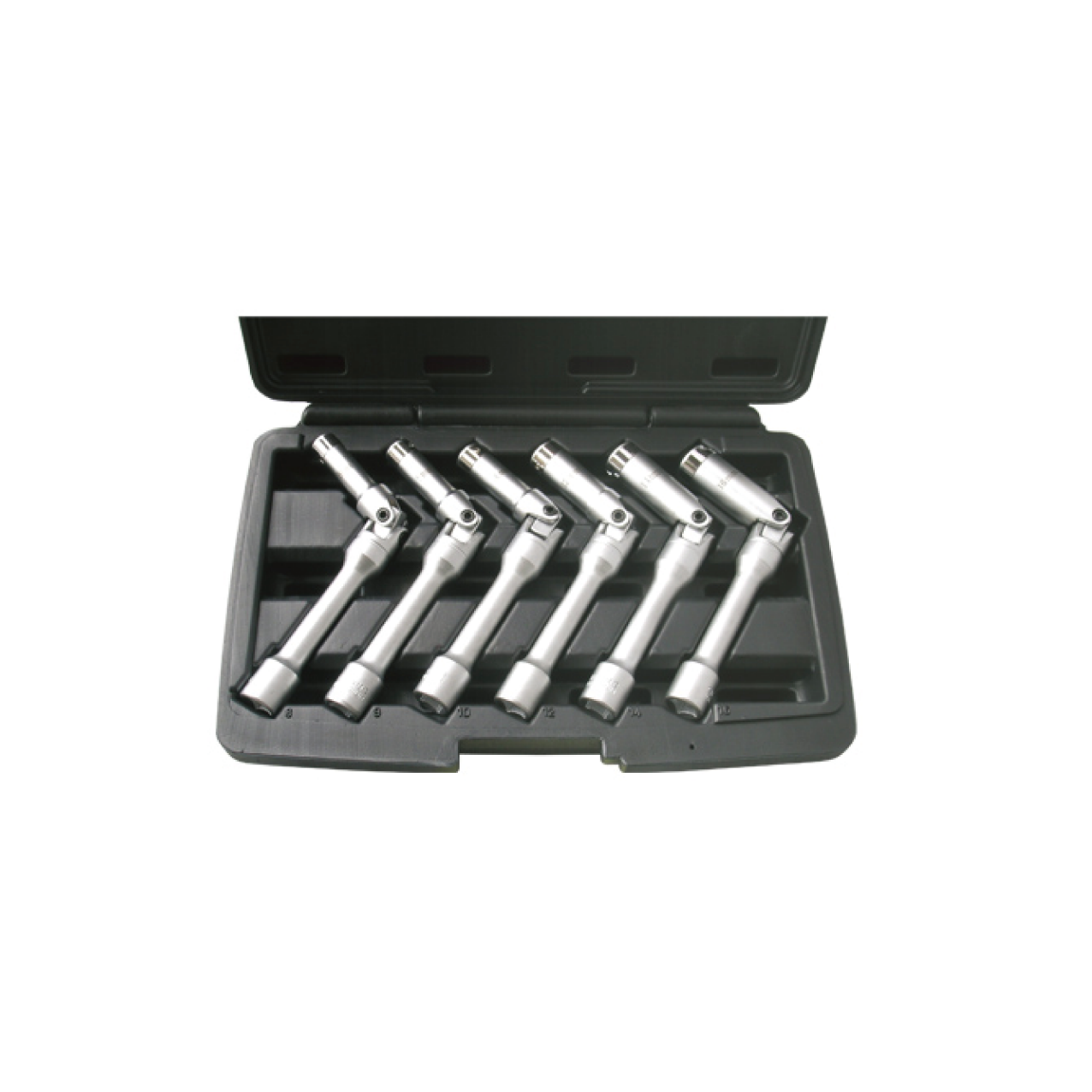  6PC 3/8"DR.JOINTED GLOW PLUG SOCKET SET (WITH CLIP)